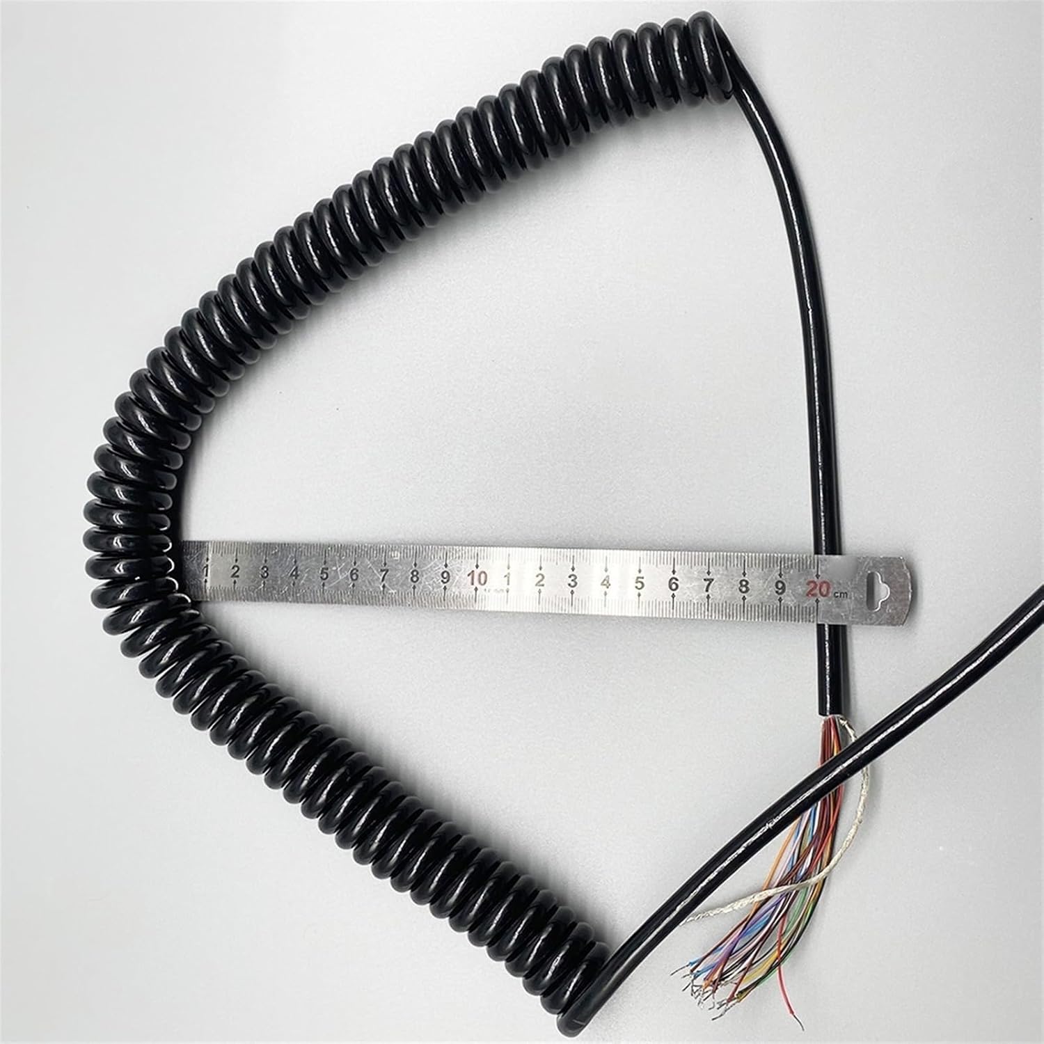 Retractable Spring Coiled Extension Cord ， Car Tailgate Spring Electronic Wire Polyurethane Handwheel Cable Stretch-Resistant Telescopic Coil(Stretch 3 4 Meters)