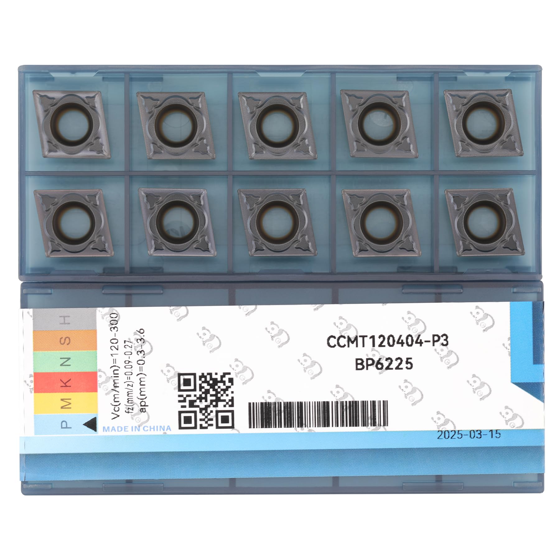 Carbide Inserts for Lathe - CCMT32.52, 10 Pcs -8