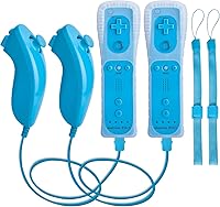 Vista 13 de TechKen Motion Plus Wii Controllers 2Packs with Nunchucks, Wii Remote Controllers Compatible for wii and Wii U with Built in Motion Plus rojo y azul