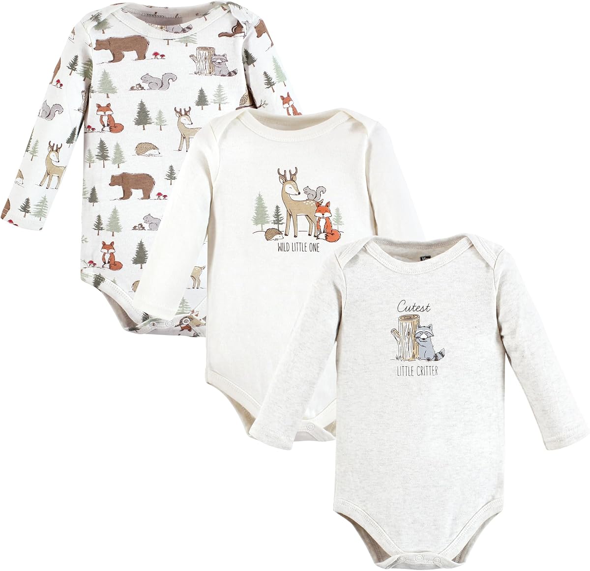 Hudson Baby Basics Body esencial de manga larga para niños pequeños, paquete de 3