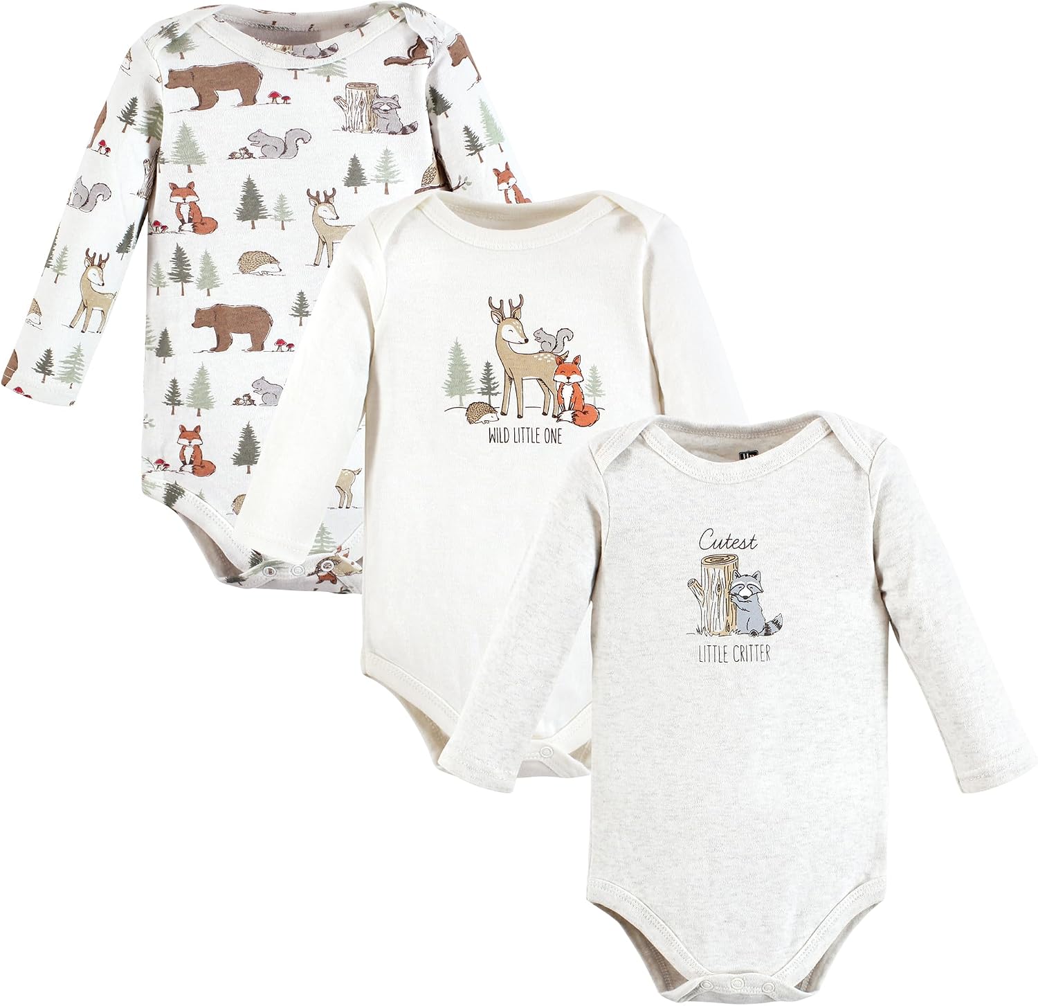 Hudson Baby Basics Infant Boys Essential Long Sleeve Bodysuits 3-Pack