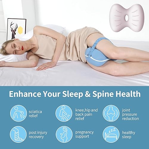 Miniatura 2 de Almohada de apoyo de espuma para piernas y rodillas para personas que duermen de lado, sueño con memoria, alivio del dolor, ciática, espalda,