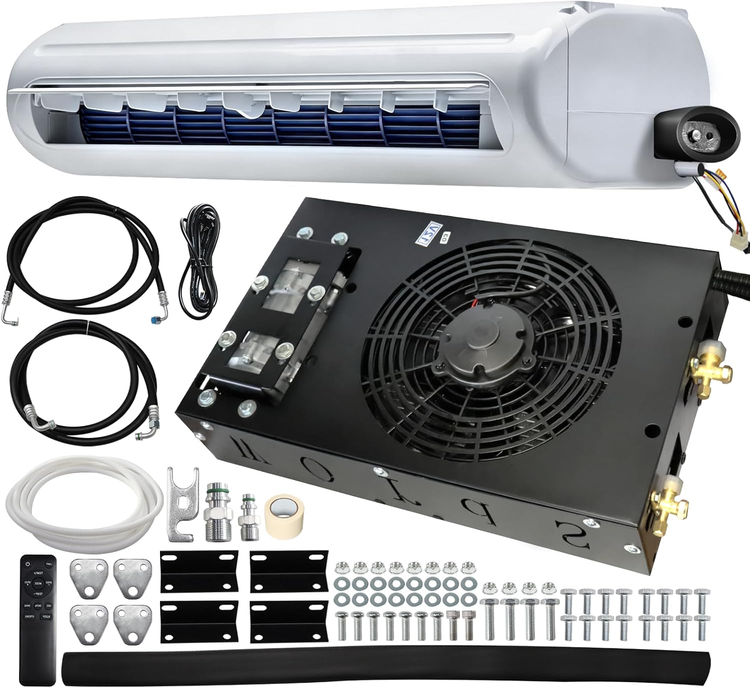 Universal 24V Air Conditioner Hidden Underbody RV Air Conditioner/DC silent air conditioner, suitable for trailers, campers, trucks, vans, RVs, construction vehicles, vans, etc (Model: 680, 24V)