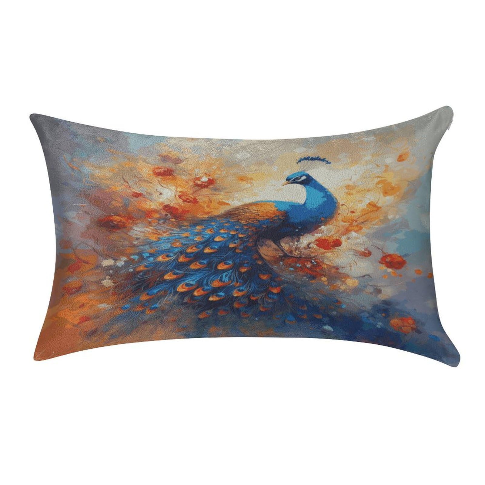 MUSM Peacock2 Pillow Case 12"X20" Luxury Velvet Throw Pillow Cover Fade Resistant Cozy Soft Pillowcases Pillow Protector Pillow Shams Lumbar Pillow Shells for Home&Gifts