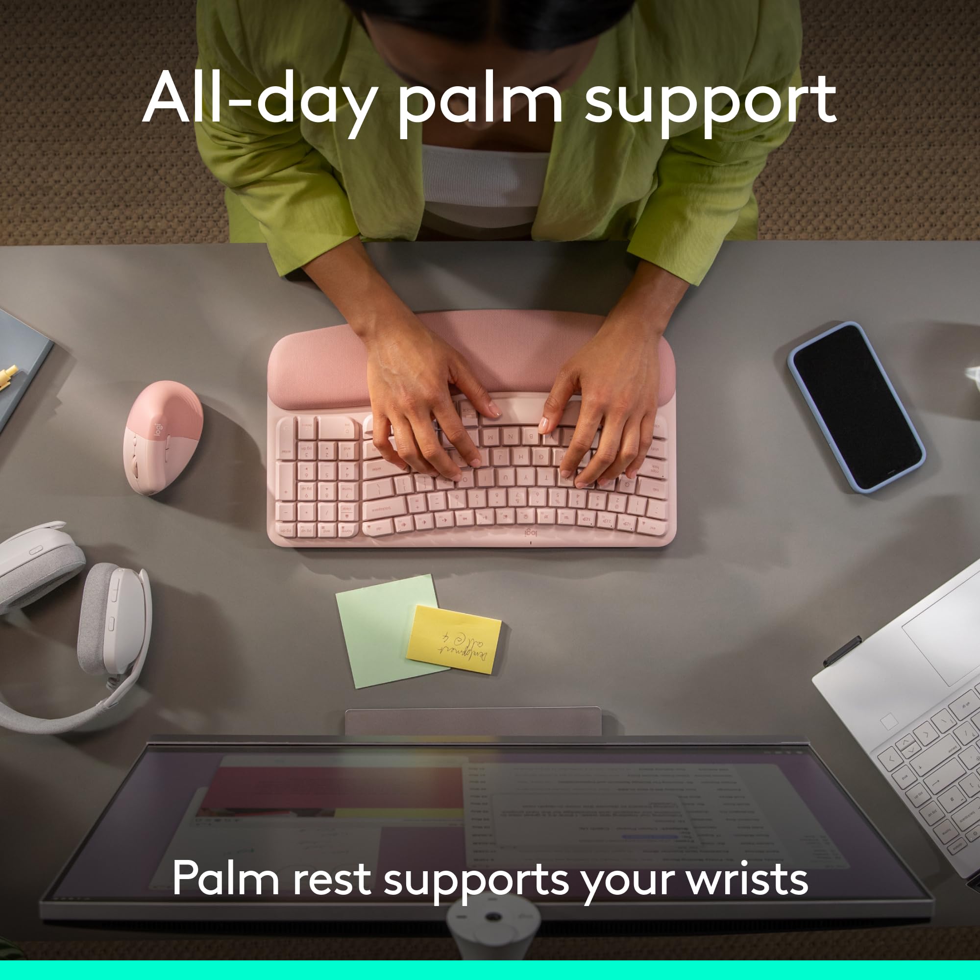Logitech Wave Keys Wireless Ergonomic Keyboard Gallery Image