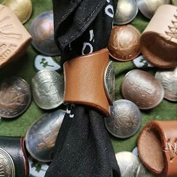 Amazon | ETACHI メンズ スカーフリング 牛革とコイン製 Ami Click