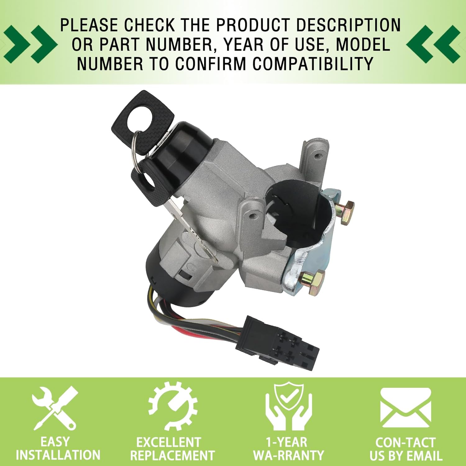 Ignition Starter Switch Lock with 2 Keys Compatible with Mercedes Dodge Freightliner Sprinter 2500 3500 Replaces 0005458108