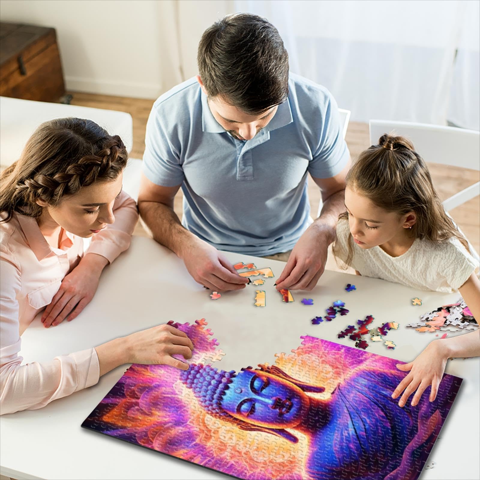 Buddha Puzzle 1000 Teile Für Erwachsene - 75x50 Cm, Mit Poster, Hochwertiger Karton