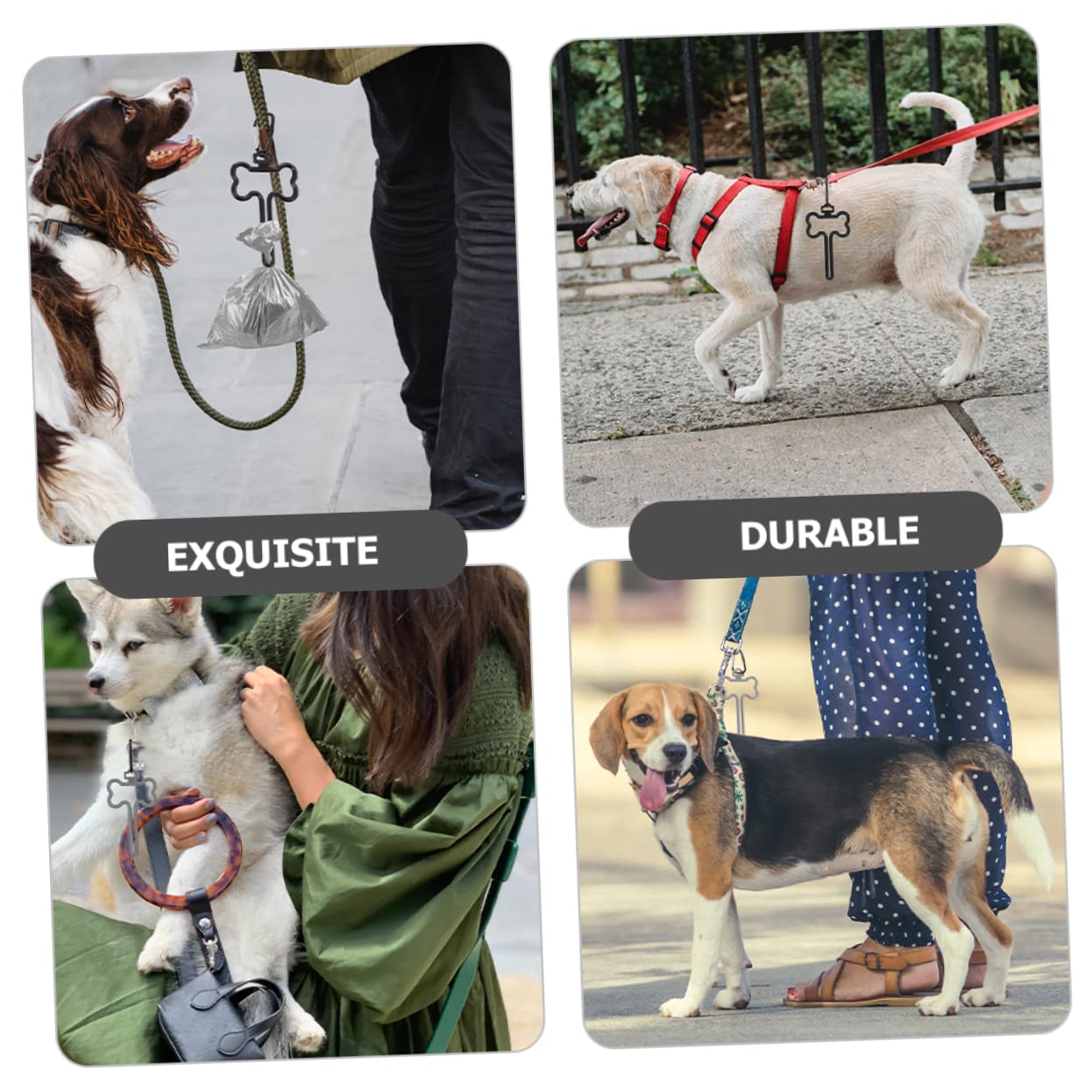 BESPORTBLE 40 Piezas Clip para bolsa de caca de perro dispensador de bolsas para perros Dispensador de bolsas para caca de perro rugerizado Accesorio para recoger excrementos AbS