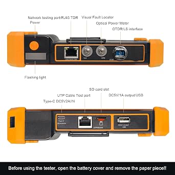 OTDR Fiber Tester, WANLUTECH 1310/1550nm 26/24dB 5.55 inches Touchscreen OTDR Tester Built-in VFL OPM LS(Light Source) Event Map OLT (Optical Loss Test) Functions RJ45 Cable Tester Network Tools