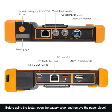 OTDR Fiber Tester, WANLUTECH 1310/1550nm 26/24dB 5.55 inches Touchscreen OTDR Tester Built-in VFL OPM LS(Light Source) Event Map OLT (Optical Loss Test) Functions RJ45 Cable Tester Network Tools