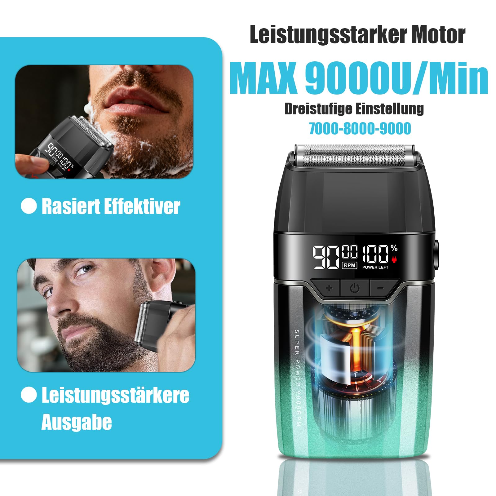 VGR 308 Folienrasierer Herren kabellos, Null Maschine Haare Mit LED Anzeige