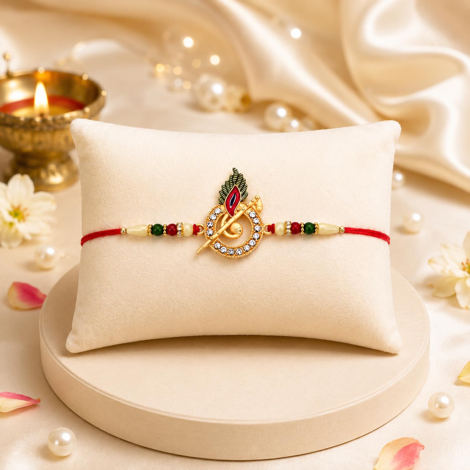Rakhi Set with Flute & Peacock - Raksha Bandhan Gift -2