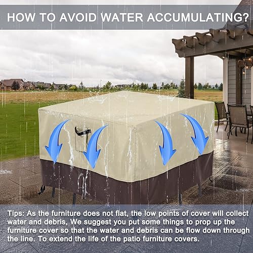 Miniatura 138 de ABCCANOPY Funda universal para mesa auxiliar de patio, para exteriores, pequeña cubierta impermeable y a prueba de polvo, marrón beige, 42 x 24 x 18