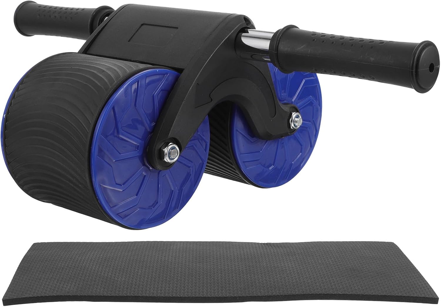 Veemoon Abdominal Wheel Fitness Roller with Automatic Rebound, Two-wheel Belly Training Roller with Pad, Core Strength Exercise Equipment for Home Gym and Abdominal Muscle Training