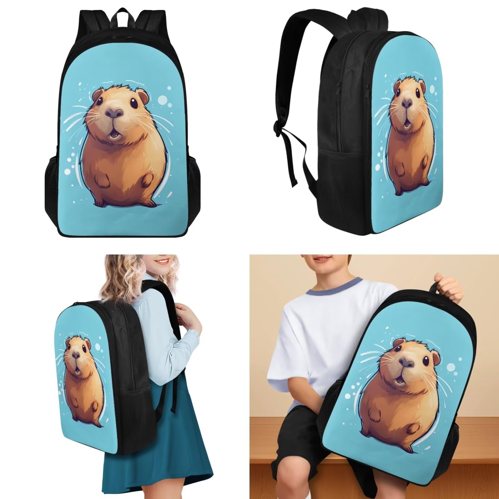 Mochila Infantil Pequeña - Estampado Animales, Para Niños 3-6 Años, Ligera Y Con Correas Acolchadas