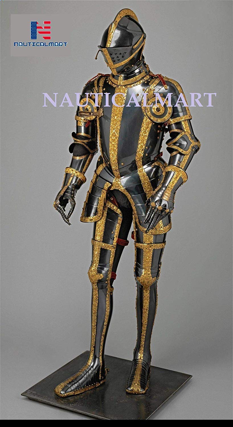 Amazon.com: NauticalMart Gold Etched Spanish Knight Suit of Armor  Handicraft Replica : Home & Kitchen