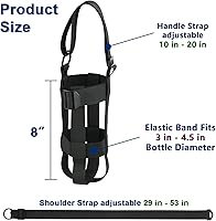 Vista 3 de Cosmos Correa para botella de agua, correa cruzada con asa y correas para el hombro, se adapta a botellas de boca ancha de 20 a 64 onzas