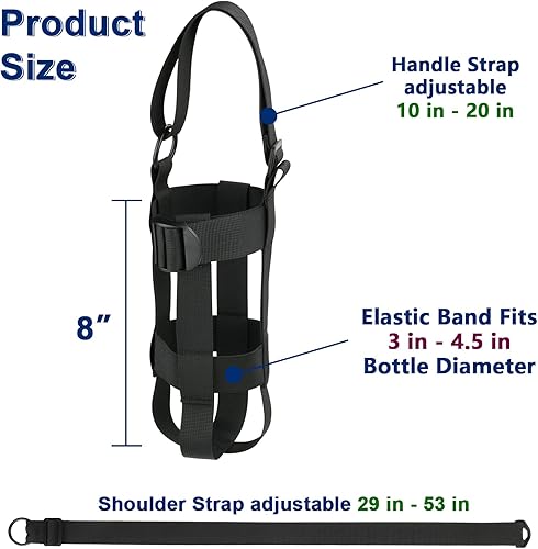 Miniatura 3 de Cosmos Correa para botella de agua, correa cruzada con asa y correas para el hombro, se adapta a botellas de boca ancha de 20 a 64 onzas para