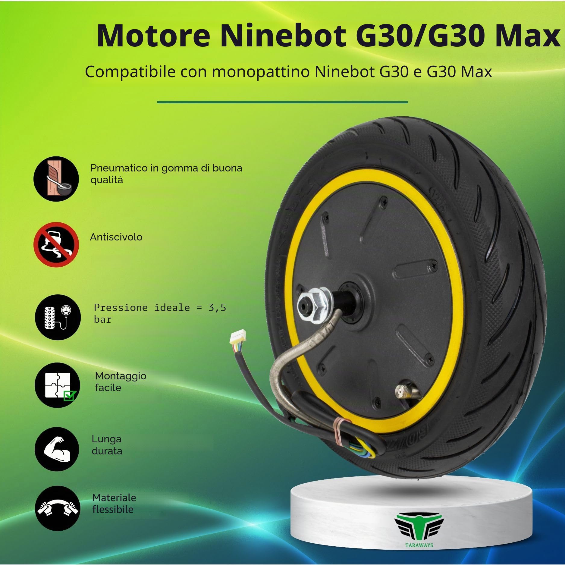 [M365Lyon] – Motore compatibile con monopattino elettrico Ninebot G30 / G30 Max 500W (kit motore G30)