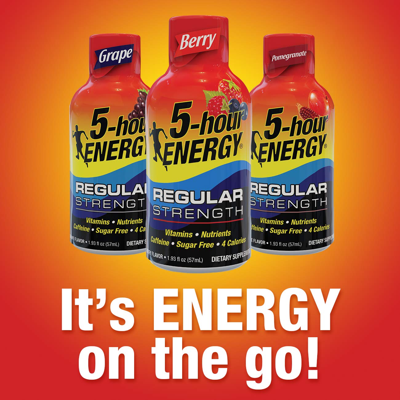 5-hour ENERGY Shot, Regular Strength Orange, 1.93 oz., 24 pack