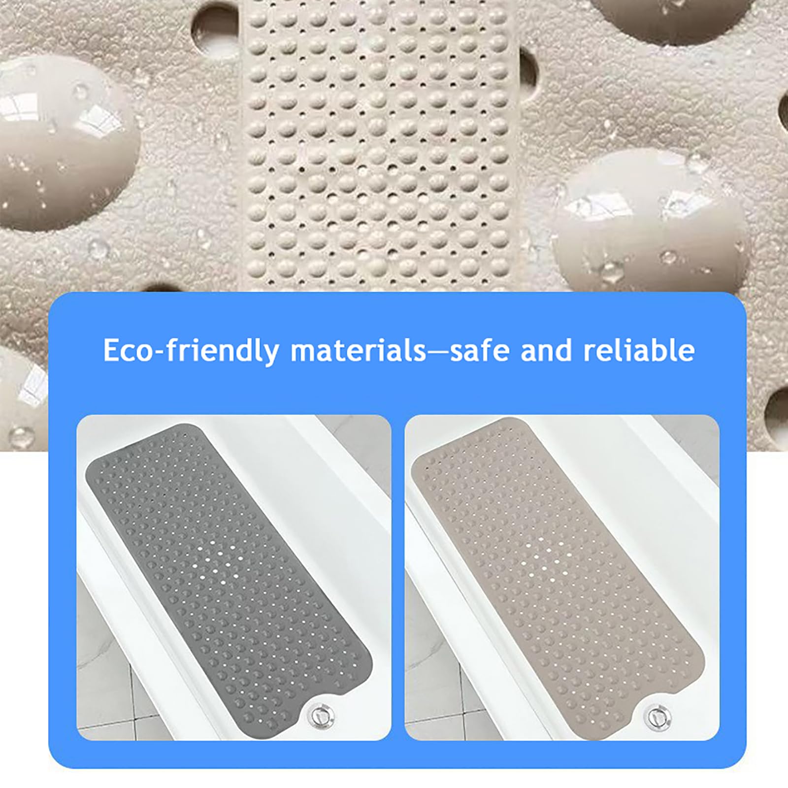 Generico Tappeto Bagno in PVC Antiscivolo Anticaduta con Ventose per Vasca e Doccia | Lavabile in lavatrice con ventose