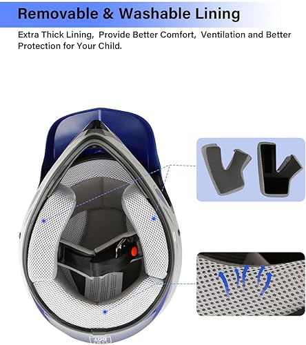 Miniatura 6 de TCT-MOTORPARTS DOT - Casco de motocross para niños y jóvenes, casco de cara completa para motocross, ATV, todoterreno, casco de cuatro ruedas, llama