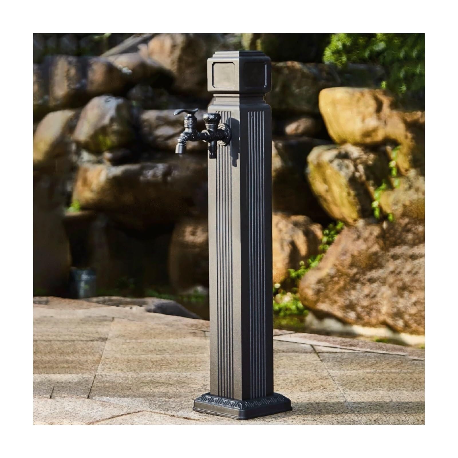 XDLEDMKIZ Garden Water Dispenser with Double Outlet Faucet for Outdoor Decorative Fountain and Antifreeze Function