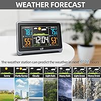 Vista 6 de Weather Stations Wireless Indoor Outdoor, LFF Weather Station Indoor Outdoor Thermometer Wireless, Color Display Digital Weather Thermometer with
