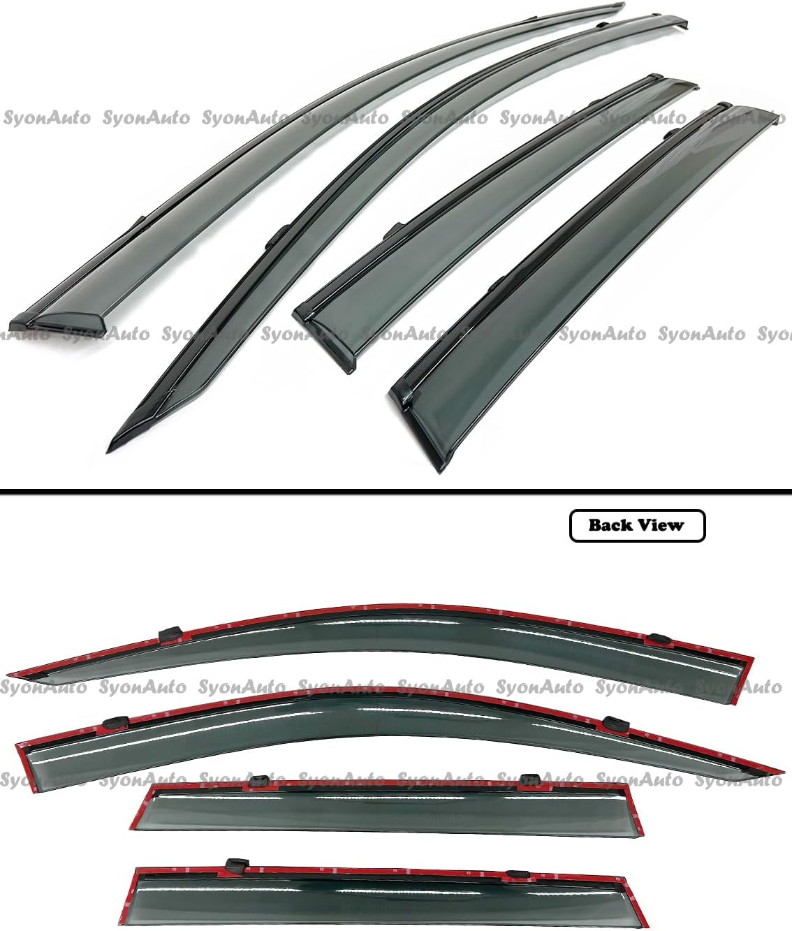 Fits 2023-2026 Toyota Bz4x JDM Smoke Tinted Window Visor W/Black Trim Rain Guard