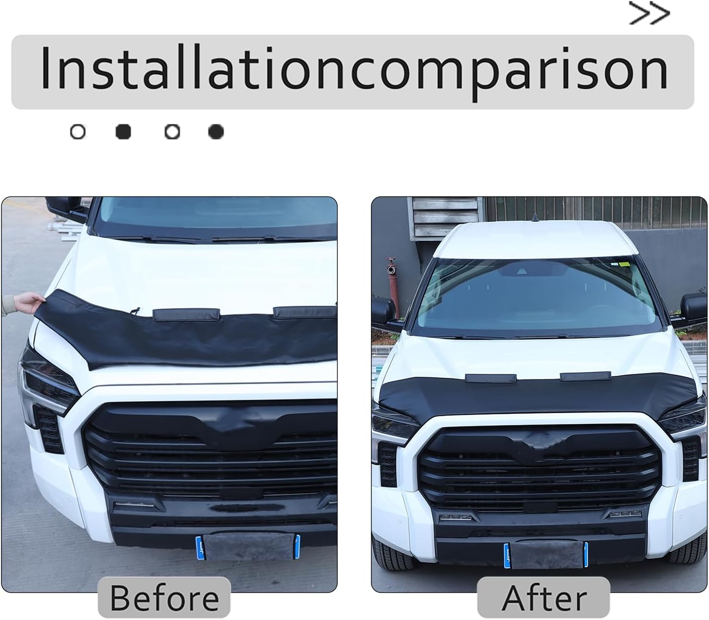 Front Hood Engine Heat Insulation Cover Guard Protector Premium Sand Stone Fender Cover Compatible with Toyota Tundra Sequoia 2022 2023 2024 Car Exterior Accessories