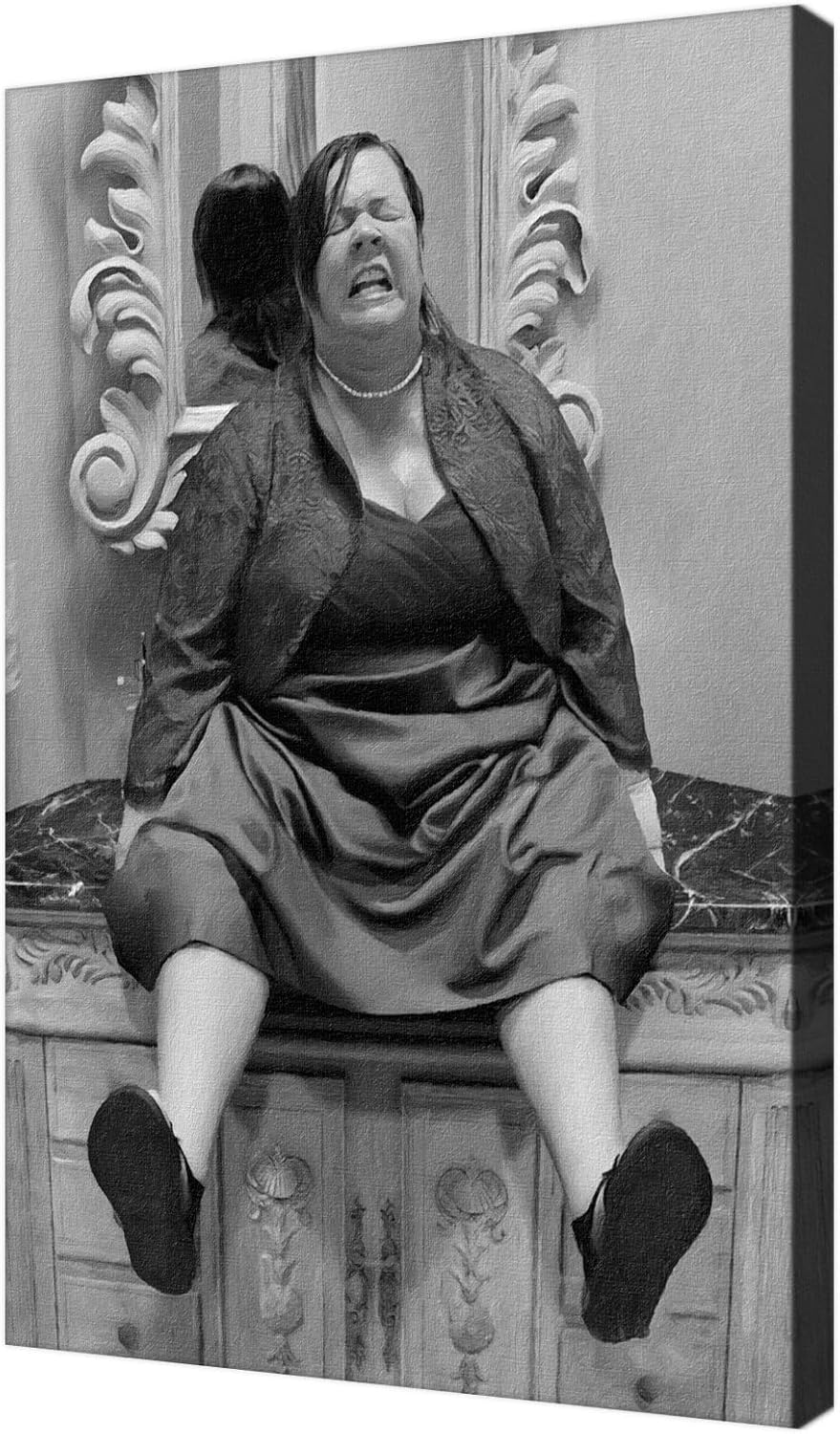 Funny Movie Bathroom Wall Art-Vintage Queen Portrait Posters for Christmas Bathroom Wall Decor-Black And White Art The Toilet Poster Canvas Framed Prints for Bathroom Decor