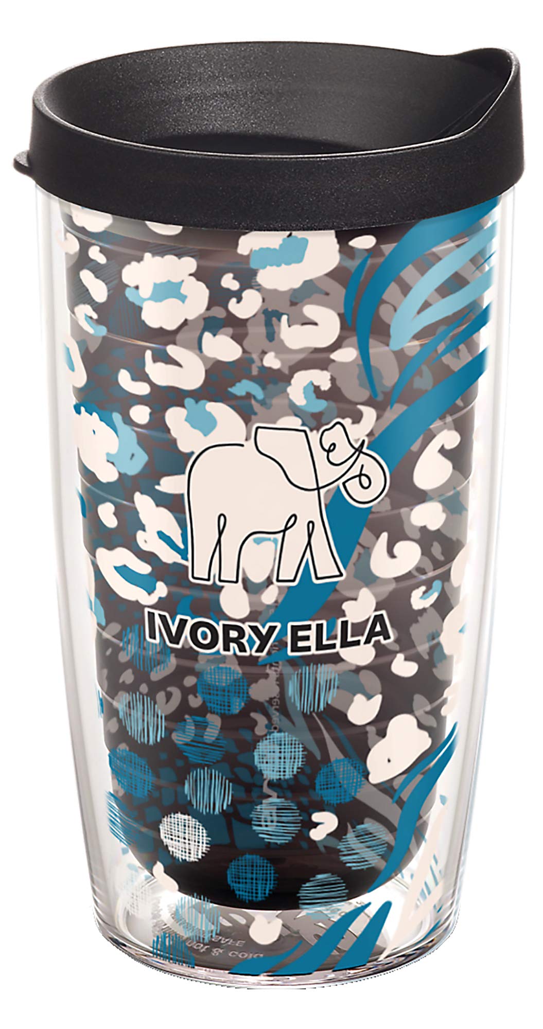 Tervis Made in USA Double Walled Ivory Ella Insulated Tumbler Cup Keeps Drinks Cold & Hot, 16oz, Wild Child