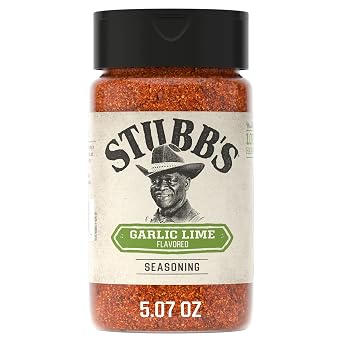 Stubbs Seasoning, Garlic Lime, Tangy & Savory, Pork Rub, Made with Spices, Sea Salt, and Lime Juice, For Pork, Chicken, Seafood, or Vegetables, 5.7 oz