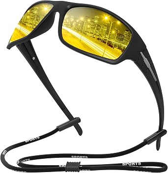XVXV Polarized Sports Sunglasses for Men, Wrap Around Sun Glasses UV Protection for Cycling Fishing Driving
