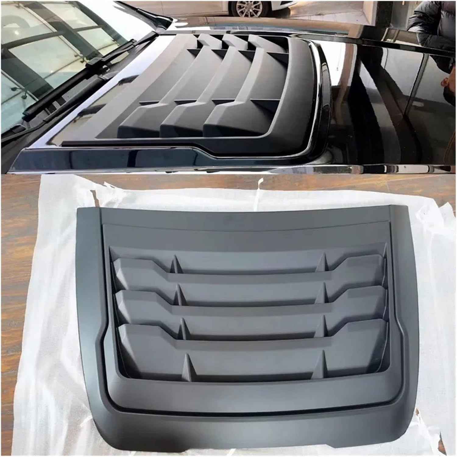 Matte Black Bonnet Scoop Hood Vent Compatible With Ford Ranger Wildtrak 2015-2022 With Raptor Compatible With Everest Car Styling