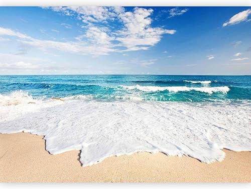 artgeist Mural de pared prémium Mar Playa 98 x 69 pulgadas, papel tapiz no tejido, decoración de pared de forro polar, impresión fotográfica, imagen