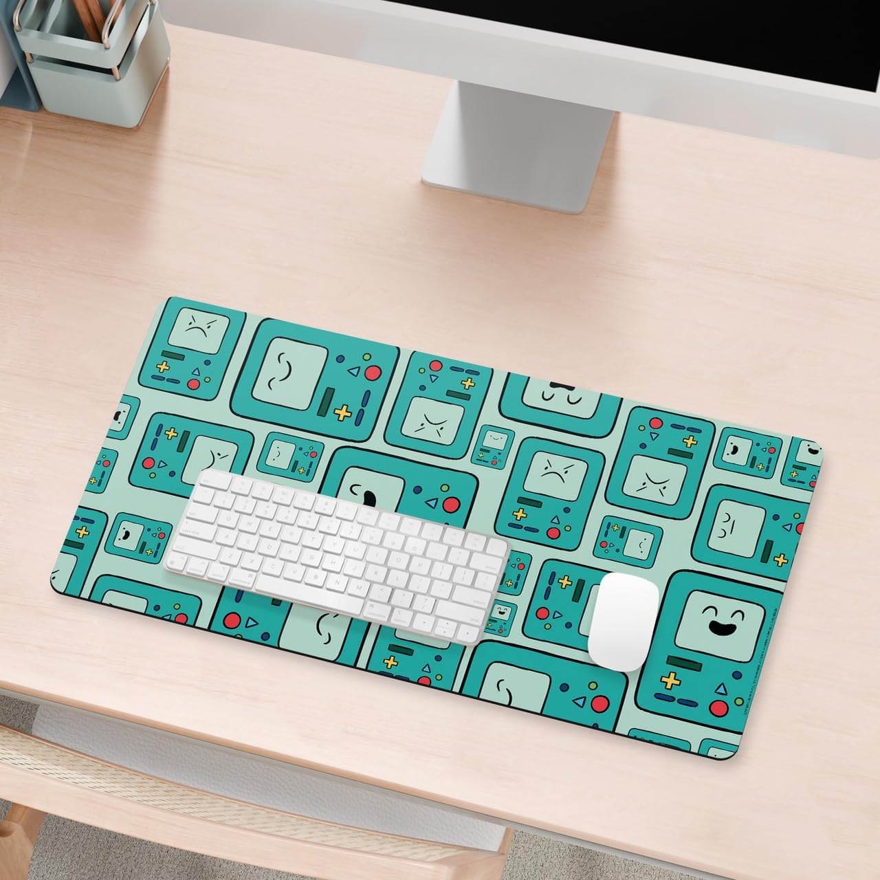 Head Case Designs Officially Licensed Adventure Time BMO Pattern Graphics 23.62 x 11.81 x 0.12 inches (600 x 300 mm) - L Gaming Office Desk PC Keyboard Mouse Mat Pad
