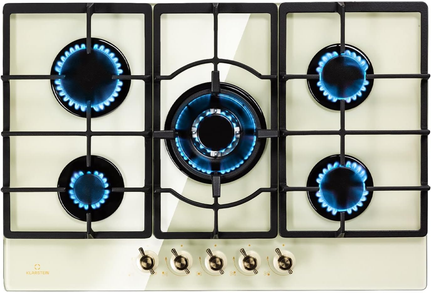 KLARSTEIN Victoria - Piano Cottura a Gas, 4 fuochi, 60 cm, da Incasso, Bruciatori Sabaf, Gas Metano/Propano, Valvole di Sicurezza, Spegnimento Automatico, Supporto Pentole in Ghisa, Nero KLARSTEIN Victoria - Piano Cottura a Gas, 4 fuochi, 60 cm, da Incasso, Bruciatori Sabaf, Gas Metano/Propano, Valvole di Sicurezza, Spegnimento Automatico, Supporto Pentole in Ghisa, Nero