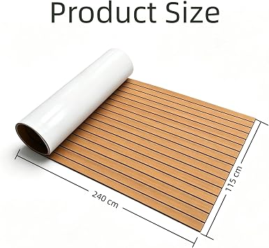 EVA Foam Boat Decking Flooring Faux Teak Boat Floor Mat Self-Adhesive Non-Slip Marine Carpet Sheet for Pontoon Yacht Swim Platform Helm Pad