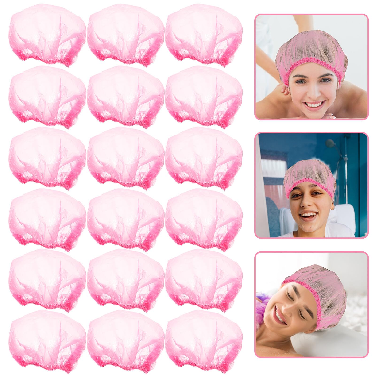 500 pezzi Cuffie Doccia Donna Impermeabili Rosa Elastiche Oversized Usa e Getta per Spa Hotel Bagno e Cura Capelli