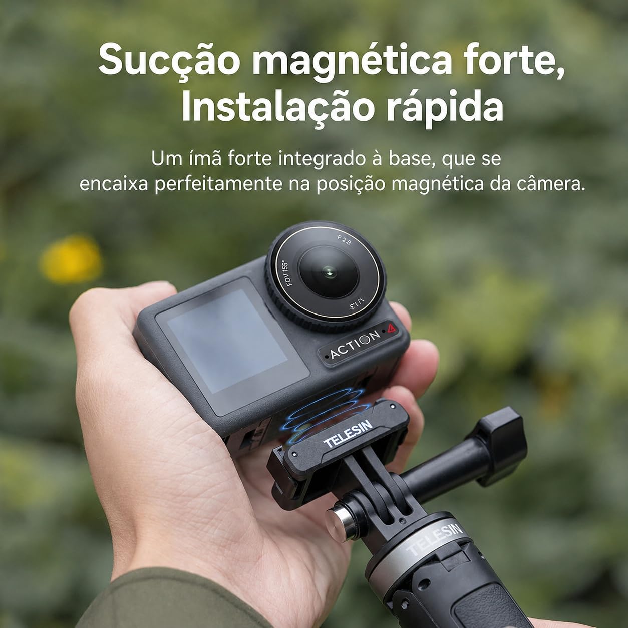 Telesin Magnetyczny uchwyt podwójny uchwyt do DJI Osmo Action 3