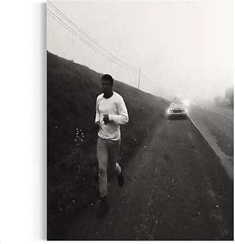Canvastoria Muhammad Ali Running Training Canvas Art | Black & White Boxing Wall Art | Motivational Sports Poster Print