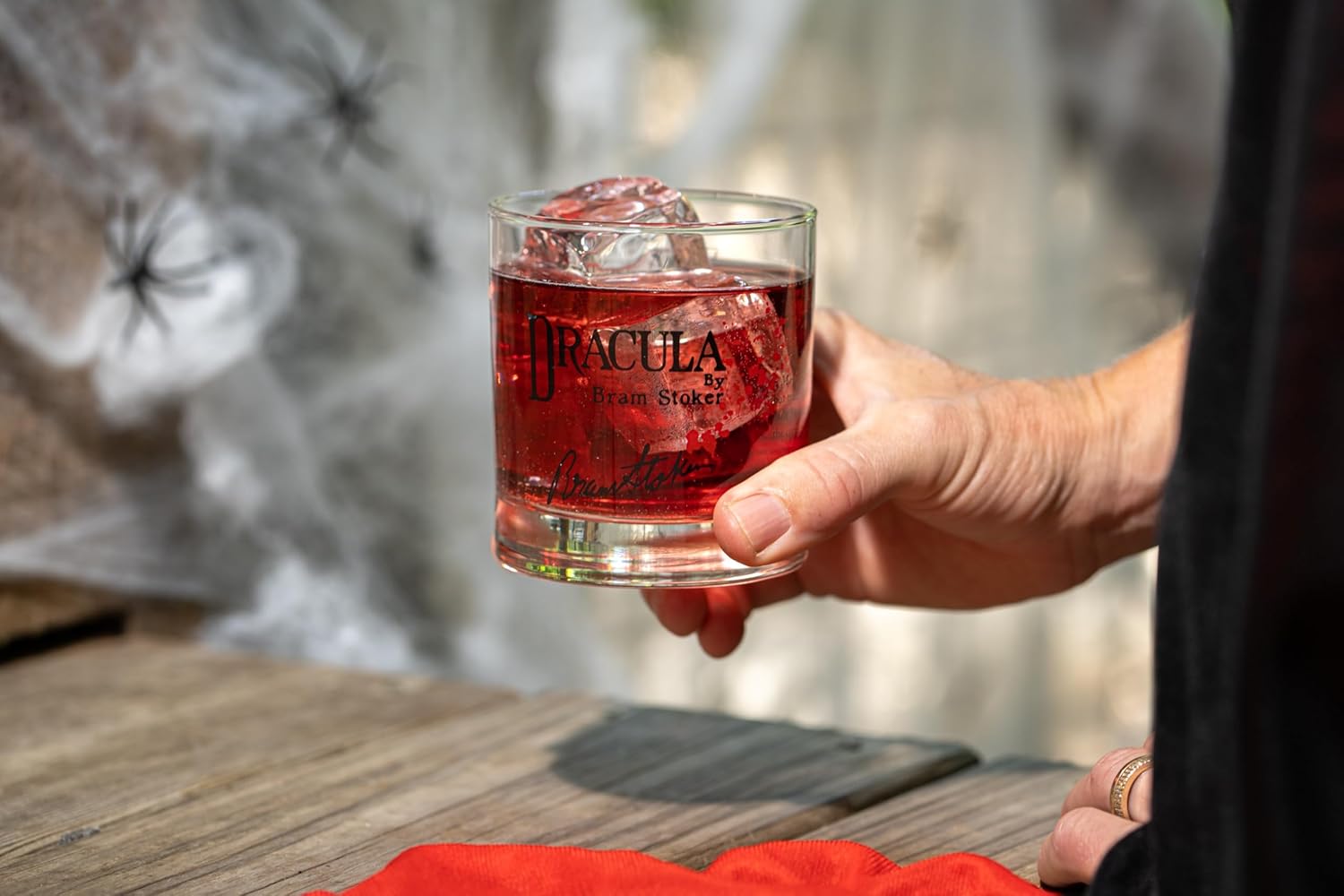 Well Told Classic Horror Literature Rocks Glass Set of 2 - Dracula by Bram Stoker and Frankenstein by Mary Shelley - Old Fashioned Whiskey Glass Gift for Book Lovers (11 oz), Halloween Party Favors