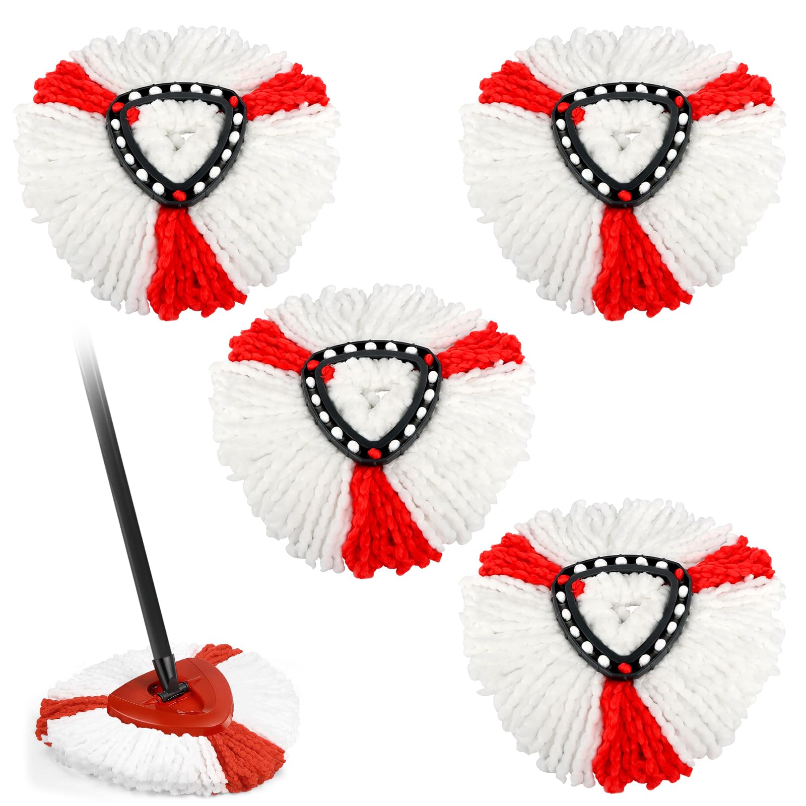 4x Moppköpfe Für Vild Turbo Wischmop - Mikrofaser Ersatzköpfe Für EasyWring & Clean