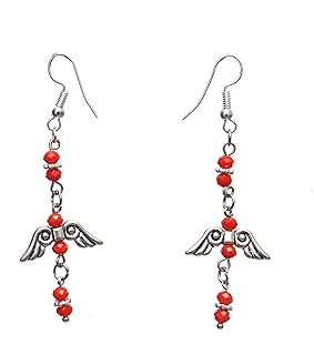 اقراط للاذن اكسسوار، خرز، أبيض، للبنات