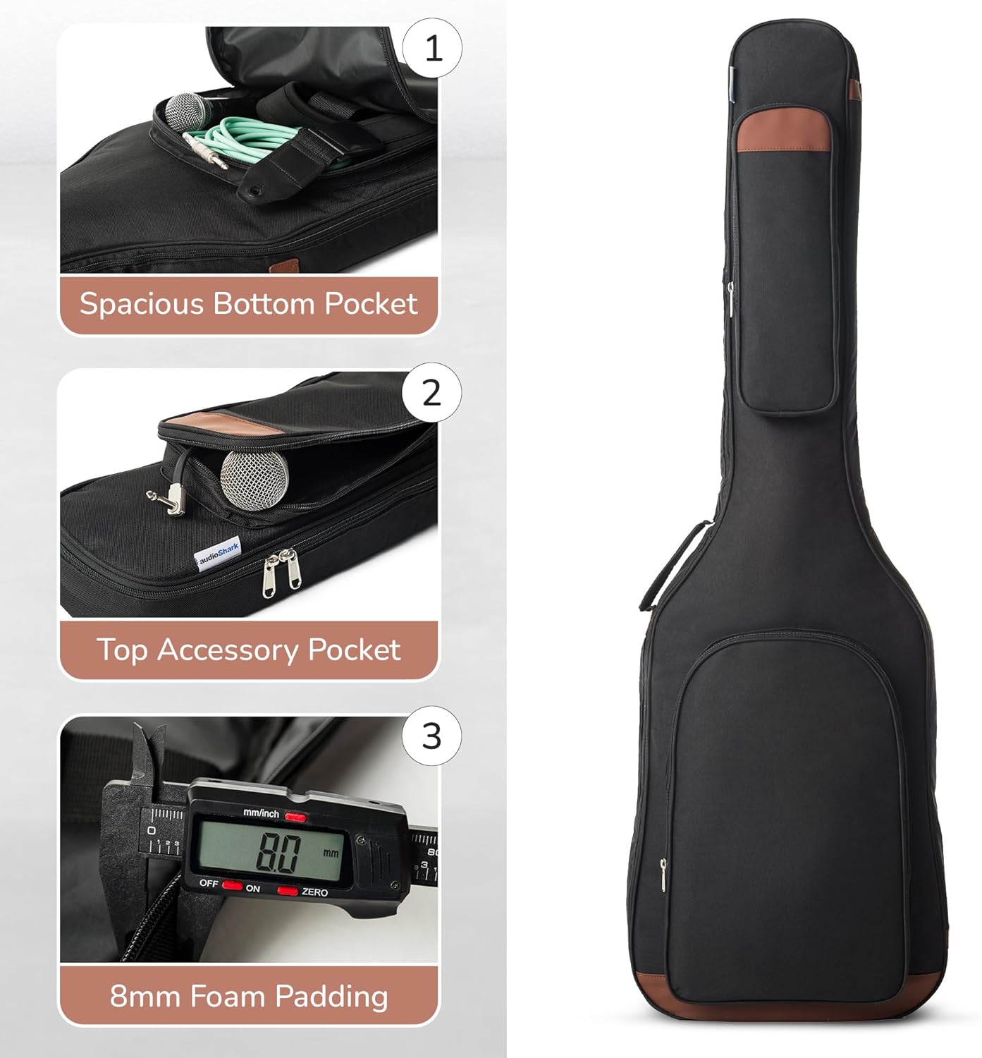 Bass Case Bass Guitar Bag, 7MM Padding Bass Guitar Gig Bag Ubuy