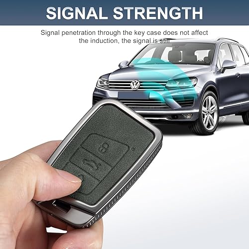 Miniatura 5 de YO&YOYE Compatible con funda para llavero VW Volkswagen con llavero protector de llave de cuero