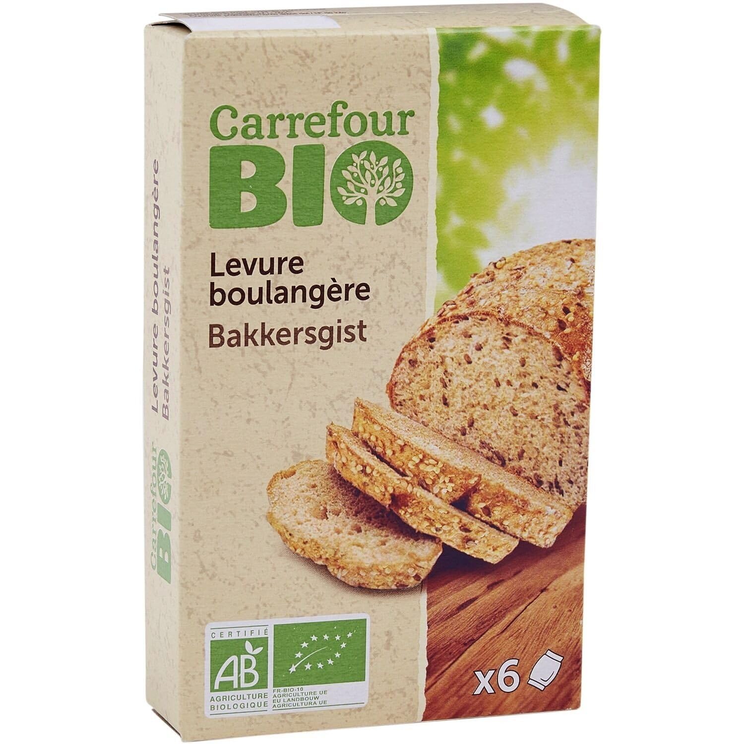 CARREFOUR BIO – Levure Boulangère Naturelle pour Pains Moelleux et Lévitation Parfaite (6x5g) - Le Lot De 4