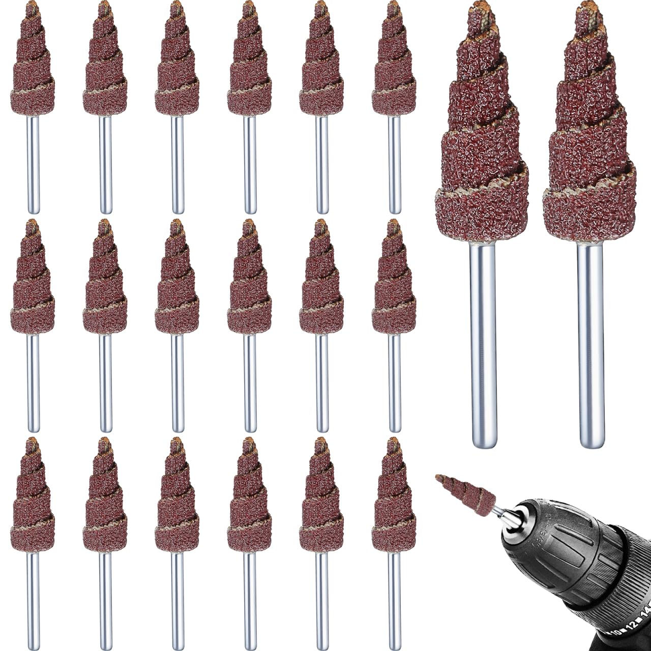 ULTECHNOVO Roue À Lamelles Abrasives Conique 20 Pièces Avec Poignée Métallique 2.2X0.4 Pouces Pour Ponçage Ébavurage Et Polissage Sur Bois Et Métal